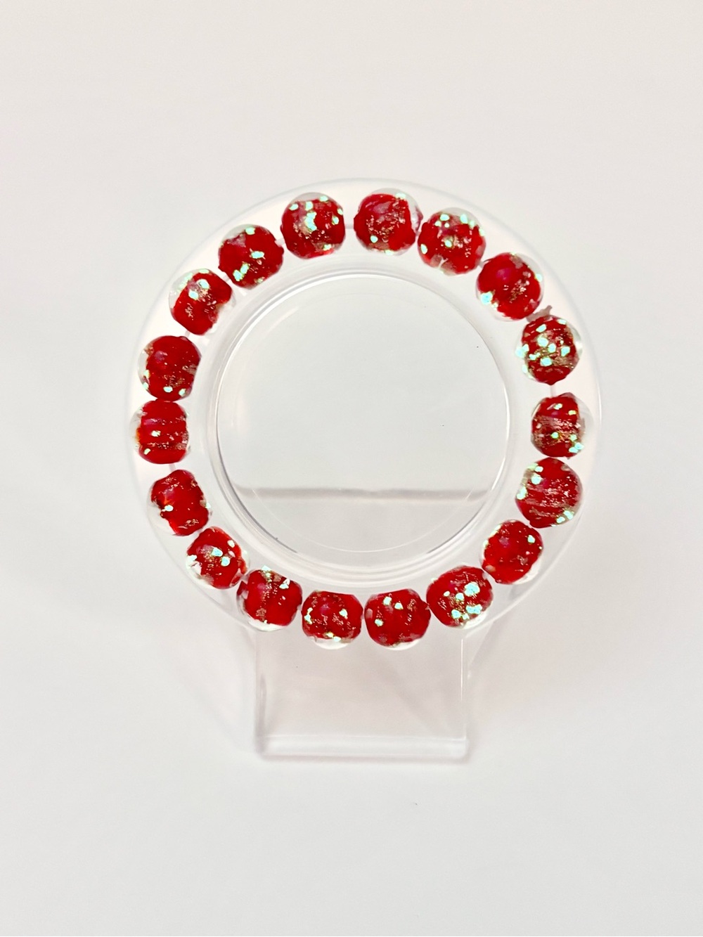 Red Firefly Glass Beaded Bracelet